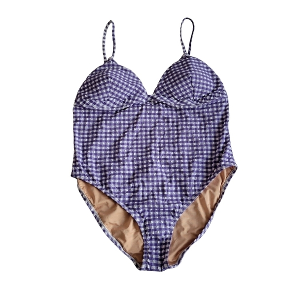 J. Crew Purple Gingham One Piece Swimsuit - Picture 4 of 11